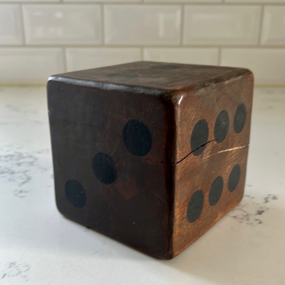 Crate&barrel Rustic Oversized Wooden Dice - Picture 6 of 16